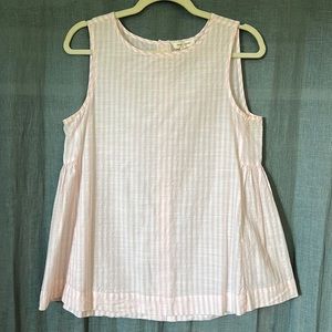 Baby Pink Striped Button Back Top